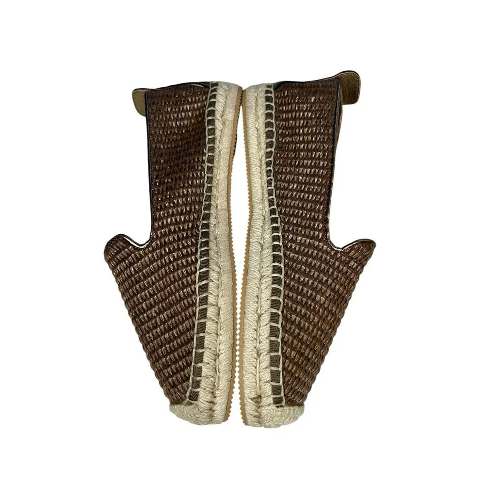 NEW DKNY Mallandra Platform Espadrille Flat Size 6.5 Woven Bronze Slip On